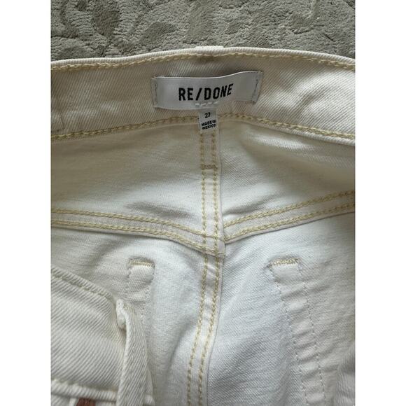 RE/DONE 90s High Rise Ankle Crop Jeans - Size 27 (Ivory) - Picture 5 of 6